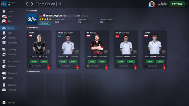 Hình ảnh trong game Esports Manager 2026-TENOKE
